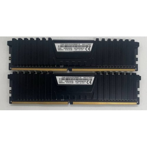 Озу Corsair DDR4 16GB (2x8GB) 2666Mhz Vengeance LPX (CMK16GX4M2A2666C16) Black (Восстановлено продавцом, 913873) купить в Украине | Telemart фото