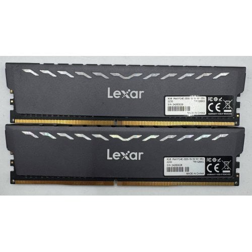 Озу Lexar DDR4 16GB (2x8GB) 3200Mhz Thor Dark Grey (LD4BU008G-R3200GDXG) (Восстановлено продавцом, 913874) купить в Украине | Telemart фото