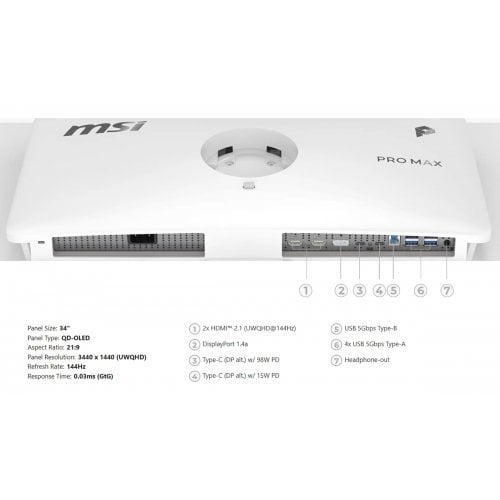 Монитор MSI 34" PRO MAX 341QPXW14G White купить в Украине | Telemart фото