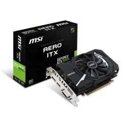 Видеокарта MSI GeForce GTX 1050 Ti AERO ITX OC 4096MB (GTX 1050 Ti AERO ITX 4G OCV1) (Восстановлено продавцом, 913924)