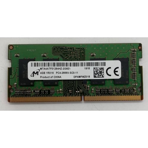 Озу Micron SODIMM DDR4 4GB 2666MHz (MTA4ATF51264HZ-2G6E1) (Восстановлено продавцом, 914003) купить в Украине | Telemart фото