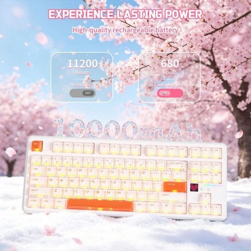 Уценка клавиатура Attack Shark X87 Ultra RGB Meg Shark Switches Wireless (AS-6979033730236-IO) Iced Orange (Вскрытая упаковка, 914172) купить в Украине | Telemart фото