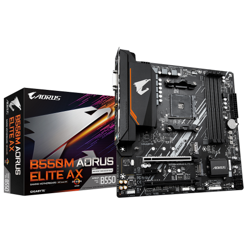 Уцінка материнська плата Gigabyte B550M AORUS ELITE AX (sAM4, AMD B550) (Розкрита упаковка, 914289) купити в Україні | Telemart фото