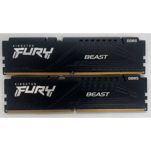 Озп Kingston DDR5 32GB (2x16GB) 6000Mhz FURY Beast Black (KF560C40BBK2-32) (Відновлено продавцем, 914375) купити в Україні | Telemart фото