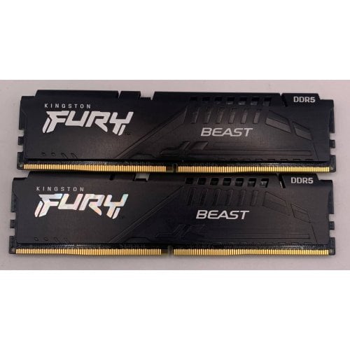 Озп Kingston DDR5 32GB (2x16GB) 6000Mhz FURY Beast Black (KF560C30BBK2-32) (Відновлено продавцем, 914379) купити в Україні | Telemart фото