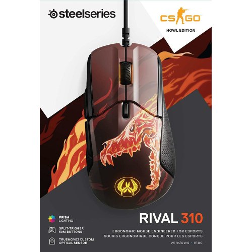Фото Мышка SteelSeries Rival 310 CS:GO Howl Edition (62434) Black/Red