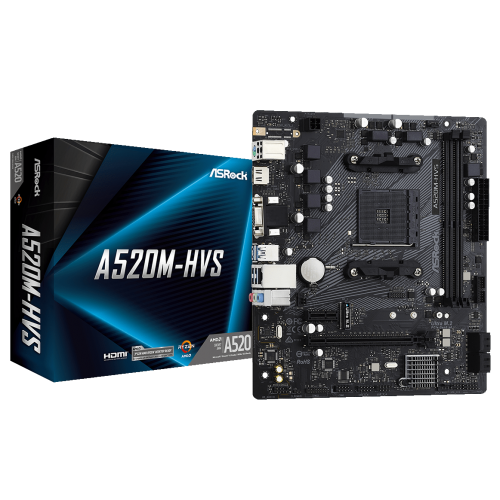 Материнская плата AsRock A520M-HVS (sAM4, AMD A520) (Восстановлено продавцом, 914453) купить в Украине | Telemart фото