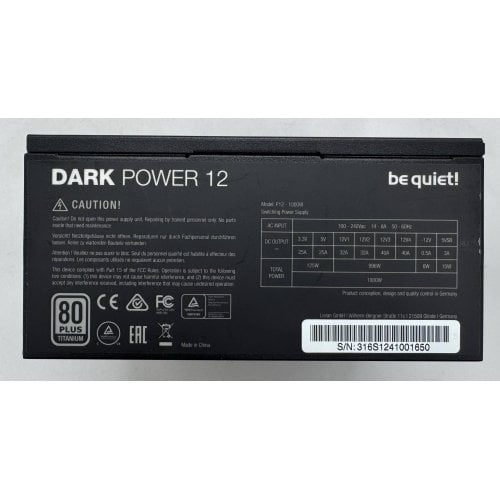 Блок живлення Be Quiet! Dark Power 12 1000W (BN316) (Відновлено продавцем, 914539) купити в Україні | Telemart фото