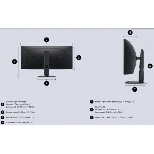 Монітор Dell 34" Alienware AW3426DWM (210-BWPZ) Black купити в Україні | Telemart фото