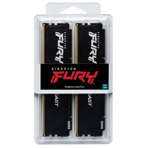 Уцінка озп Kingston DDR5 32GB (2x16GB) 5200Mhz FURY Beast Black (KF552C40BBK2-32) (Розкрита упаковка, 914739) купити в Україні | Telemart фото