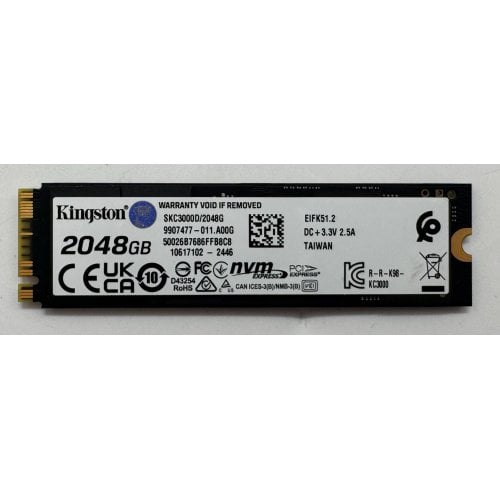 Ssd-диск Kingston KC3000 3D NAND TLC 2TB M.2 (2280 PCI-E) NVMe x4 (SKC3000D/2048G) (Восстановлено продавцом, 914755) купить в Украине | Telemart фото