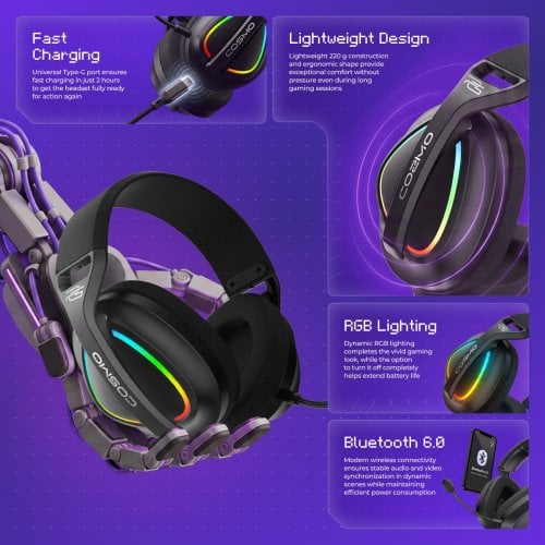 Навушники Proove Gaming Cosmo (WHCS00020017) White/Purple купити в Україні | Telemart фото
