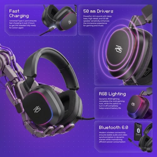 Навушники Proove Gaming Starlight (WHSR00020017) White/Purple купити в Україні | Telemart фото