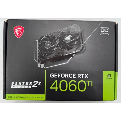 Відеокарта MSI GeForce RTX 4060 Ti VENTUS 2X BLACK OC 8192MB (RTX 4060 Ti VENTUS 2X BLACK 8G OC) (Відновлено продавцем, 914767) купити в Україні | Telemart фото