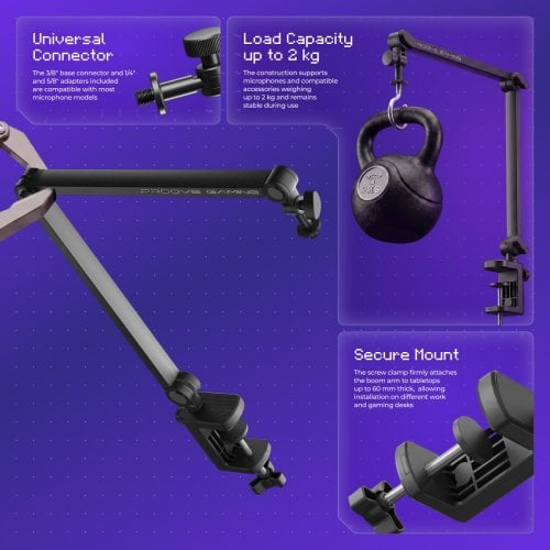 Стойка-пантограф Proove Gaming Arrow (PMAR00010001) Black купить в Украине | Telemart фото
