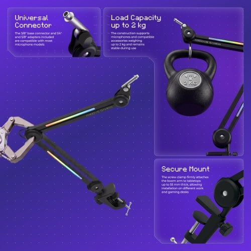Стойка-пантограф Proove Gaming Neon Arm (PMNR00110001) Black купить в Украине | Telemart фото