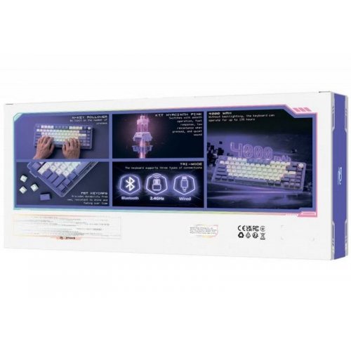 Клавиатура Proove Gaming T-Racer RGB KTT Hyacinth Pink Wireless (WKTR00022417) White/Purple купить в Украине | Telemart фото