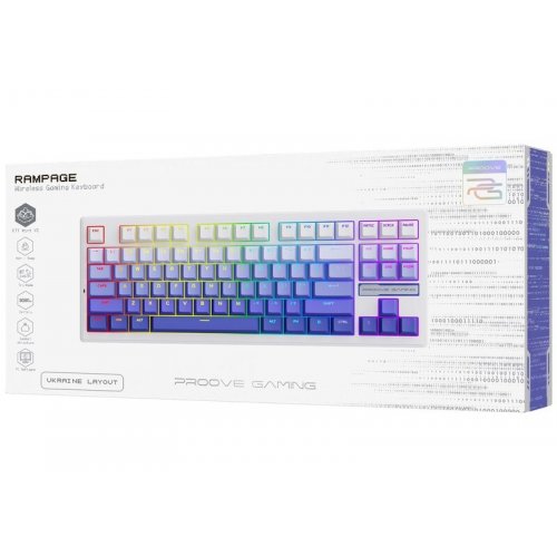 Клавиатура Proove Gaming Rampage RGB KTT Mint V2 Wireless (WKRM00022419) White/Purple купить в Украине | Telemart фото