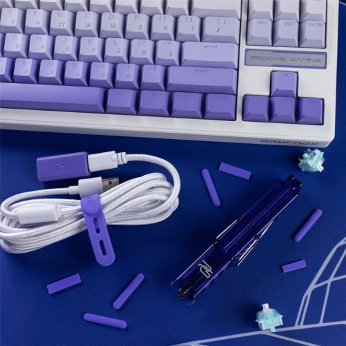 Клавиатура Proove Gaming Rampage RGB KTT Mint V2 Wireless (WKRM00022419) White/Purple купить в Украине | Telemart фото