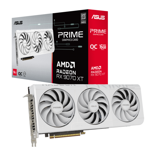 Уценка видеокарта Asus PRIME Radeon RX 9070 XT White OC 16384MB (PRIME-RX9070XT-O16G-WHITE) (Следы использования, 914835) купить в Украине | Telemart фото