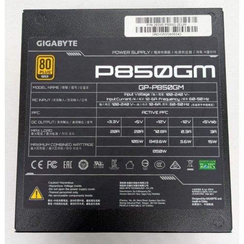 Блок живлення Gigabyte P850GM 850W (GP-P850GM) (Відновлено продавцем, 914836) купити в Україні | Telemart фото