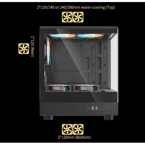 Корпус FPMAX Diamond R2M без БП Black купить в Украине | Telemart фото