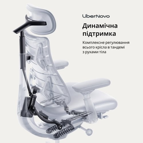 Ергономічне крісло LiberNovo Omni Pro (CP-GW-0000078-00-05) Graphite купити в Україні | Telemart фото