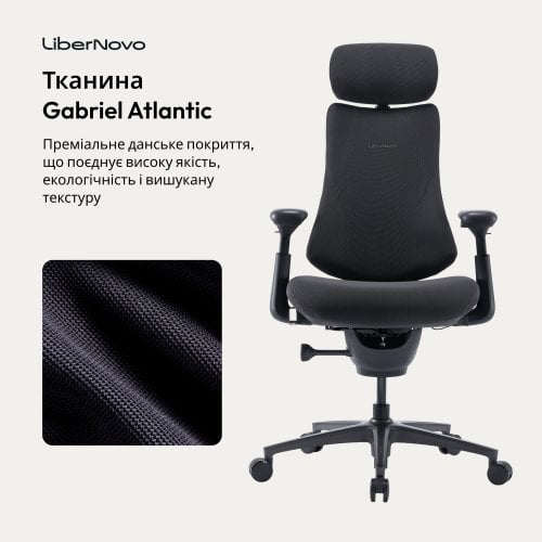 Ергономічне крісло LiberNovo Omni Pro (CP-GW-0000078-00-05) Graphite купити в Україні | Telemart фото