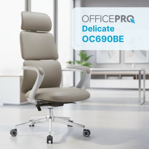 Крісло офісне OfficePro Delicate OC690 PVC Beige купити в Україні | Telemart фото