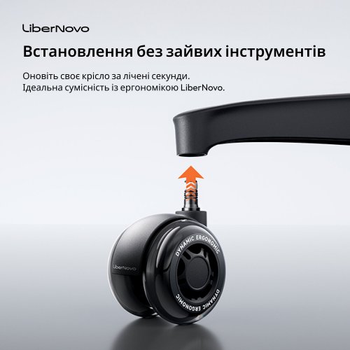 Комплект двойных резиновых колес для кресел LiberNovo Set Of Dual Rubber Casters For Chairs (CP-GN-0000080-00-04) Glacier купить в Украине | Telemart фото