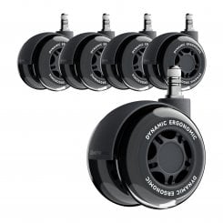 Комплект двойных резиновых колес для кресел LiberNovo Set Of Dual Rubber Casters For Chairs (CP-GN-0000080-00-05) Graphite