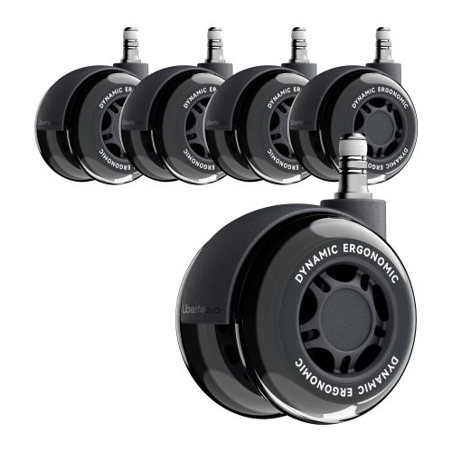 Комплект двойных резиновых колес для кресел LiberNovo Set Of Dual Rubber Casters For Chairs (CP-GN-0000080-00-05) Graphite купить в Украине | Telemart фото