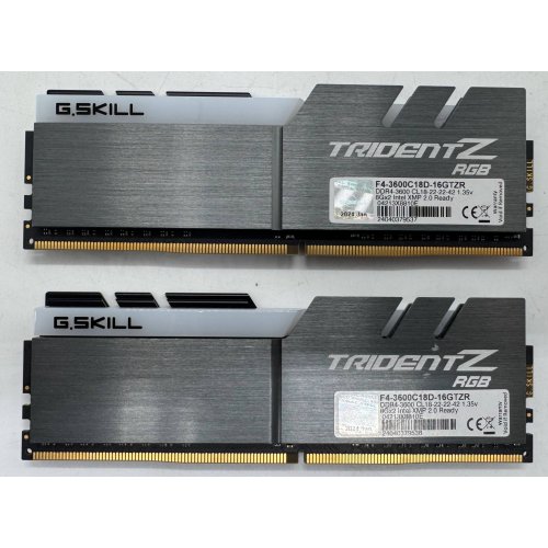 Озп G.Skill DDR4 16GB (2x8GB) 3600Mhz Trident Z RGB (F4-3600C18D-16GTZR) (Відновлено продавцем, 915032) купити в Україні | Telemart фото