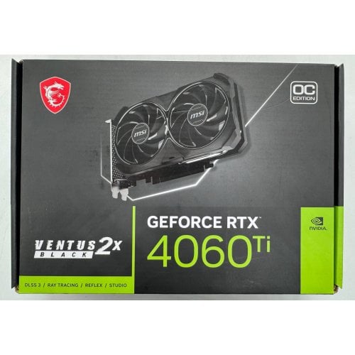 Відеокарта MSI GeForce RTX 4060 Ti VENTUS 2X BLACK OC 8192MB (RTX 4060 Ti VENTUS 2X BLACK 8G OC) (Відновлено продавцем, 915041) купити в Україні | Telemart фото