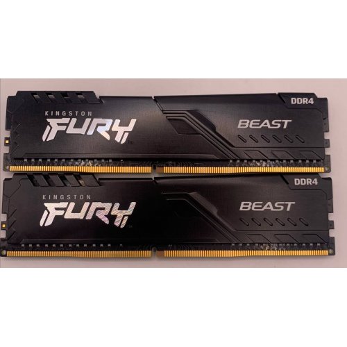 Озп Kingston DDR4 16GB (2x8GB) 3200Mhz FURY Beast Black (KF432C16BBK2/16) (Відновлено продавцем, 915046) купити в Україні | Telemart фото