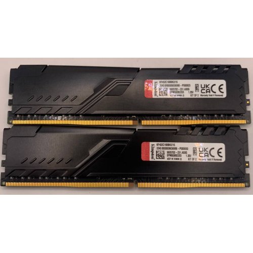 Озп Kingston DDR4 16GB (2x8GB) 3200Mhz FURY Beast Black (KF432C16BBK2/16) (Відновлено продавцем, 915046) купити в Україні | Telemart фото