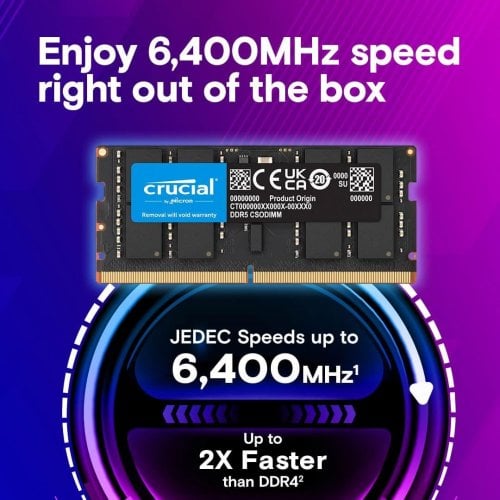 ОЗП Crucial CSODIMM DDR5 32GB 6400Mhz (CT32G64C52CS5) купити в Україні | Telemart фото