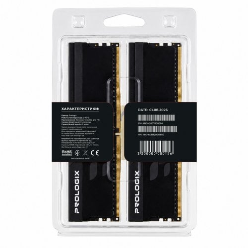 ОЗУ Prologix DDR4 16GB (2x8GB) 3200Mhz Onyx Black (PRO16GB3200YB4K) купить в Украине | Telemart фото