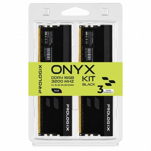 ОЗУ Prologix DDR4 16GB (2x8GB) 3200Mhz Onyx RGB Black (PRO16GB3200YBR4K) купить в Украине | Telemart фото