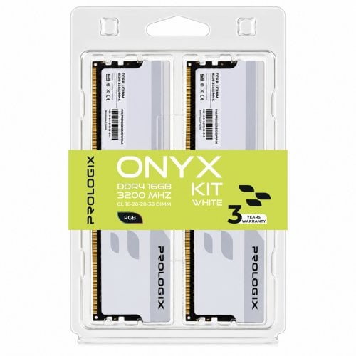 ОЗУ Prologix DDR4 16GB (2x8GB) 3200Mhz Onyx RGB White (PRO16GB3200YWR4K) купить в Украине | Telemart фото