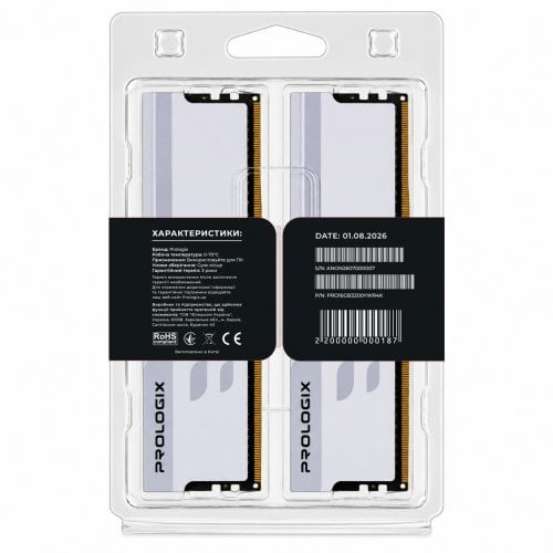 ОЗУ Prologix DDR4 16GB (2x8GB) 3200Mhz Onyx RGB White (PRO16GB3200YWR4K) купить в Украине | Telemart фото