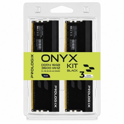 ОЗУ Prologix DDR4 16GB (2x8GB) 3600Mhz Onyx RGB Black (PRO16GB3600YBR4K) купить в Украине | Telemart фото