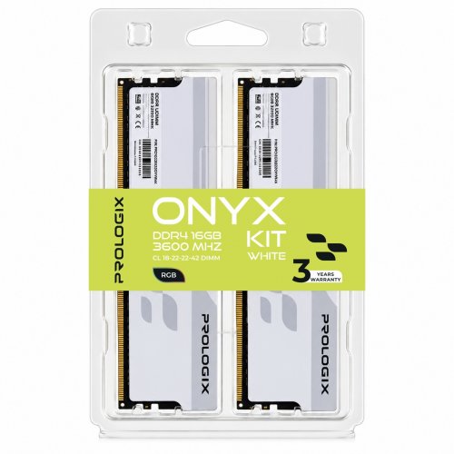ОЗУ Prologix DDR4 16GB (2x8GB) 3600Mhz Onyx RGB White (PRO16GB3600YWR4K) купить в Украине | Telemart фото