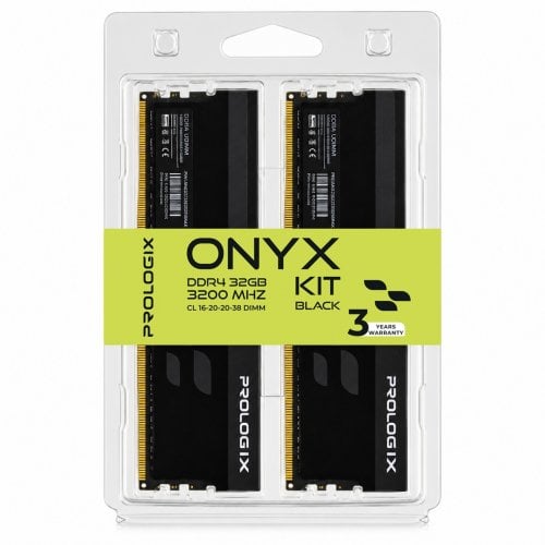 ОЗУ Prologix DDR4 32GB (2x16GB) 3200Mhz Onyx Black (PRO32GB3200YB4K) купить в Украине | Telemart фото