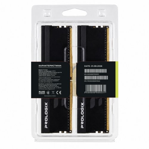 ОЗУ Prologix DDR4 32GB (2x16GB) 3200Mhz Onyx Black (PRO32GB3200YB4K) купить в Украине | Telemart фото