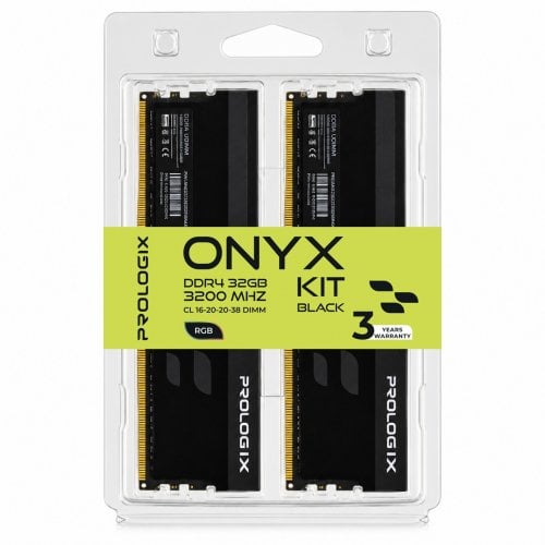 ОЗУ Prologix DDR4 32GB (2x16GB) 3200Mhz Onyx RGB Black (PRO32GB3200YBR4K) купить в Украине | Telemart фото