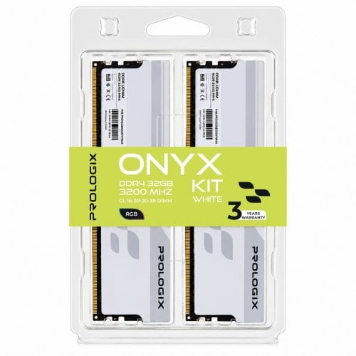ОЗУ Prologix DDR4 32GB (2x16GB) 3200Mhz Onyx RGB White (PRO32GB3200YWR4K) купить в Украине | Telemart фото