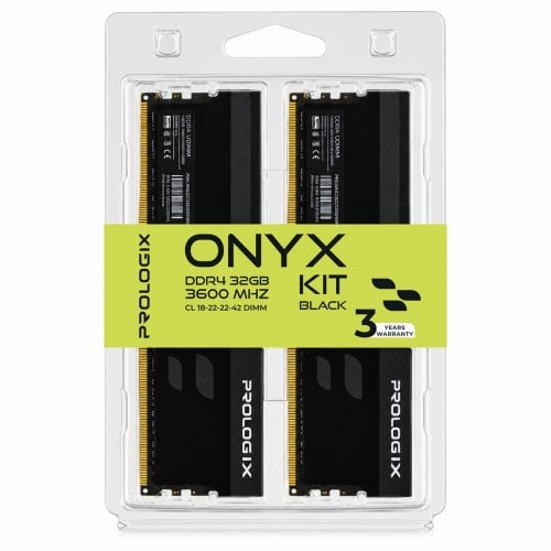 ОЗП Prologix DDR4 32GB (2x16GB) 3600Mhz Onyx Black (PRO32GB3600YB4K) купити в Україні | Telemart фото