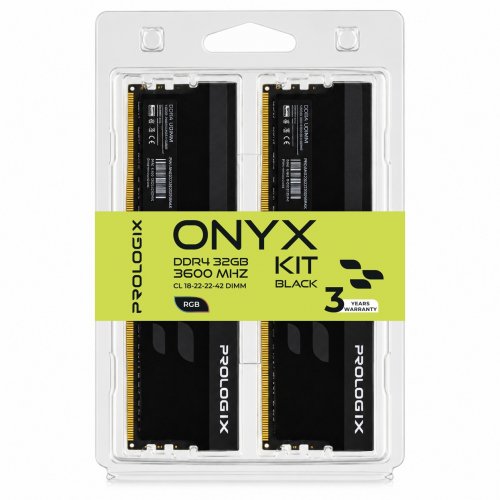 ОЗУ Prologix DDR4 32GB (2x16GB) 3600Mhz Onyx RGB Black (PRO32GB3600YBR4K) купить в Украине | Telemart фото