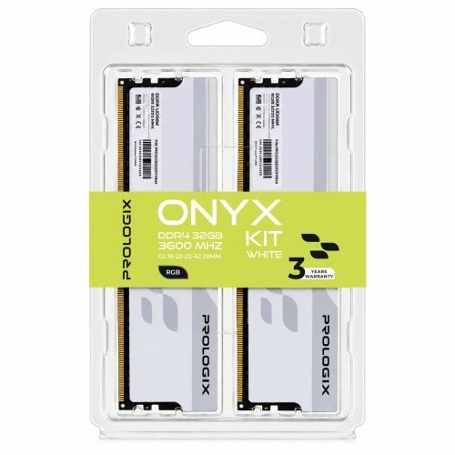 ОЗУ Prologix DDR4 32GB (2x16GB) 3600Mhz Onyx RGB White (PRO32GB3600YWR4K) купить в Украине | Telemart фото